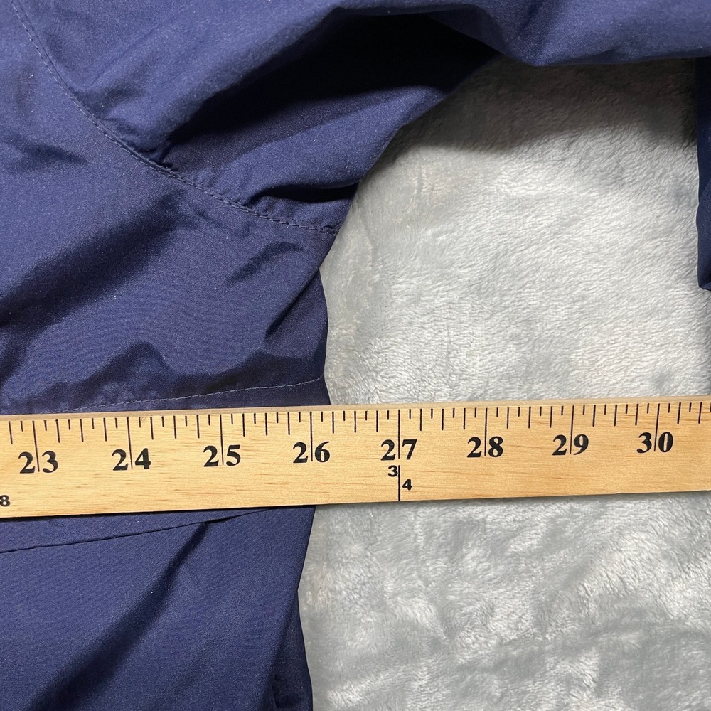 Eddie Bauer Men Navy Yellow Full Zip Windbreaker With Hood Jacket XL Lightweight - Picture 9 of 13